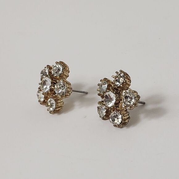 Crystal Embellished Floral Pierced Earrings - Picture 6 of 8
